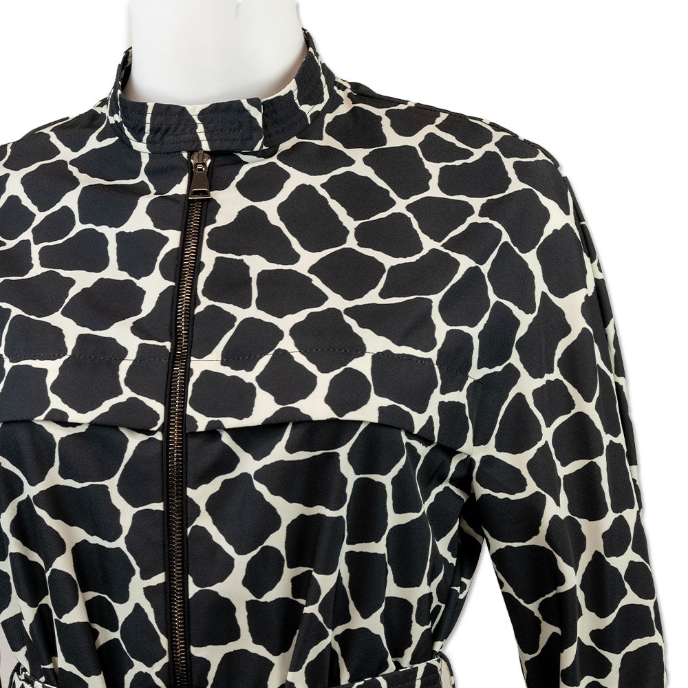 Moncler Godard Giraffe Print Belted Trench