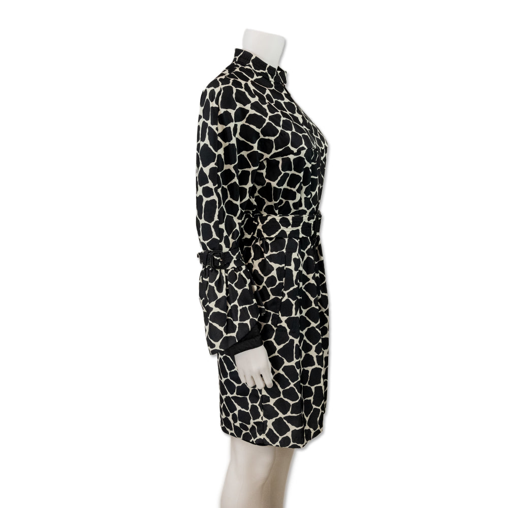 Moncler Godard Giraffe Print Belted Trench