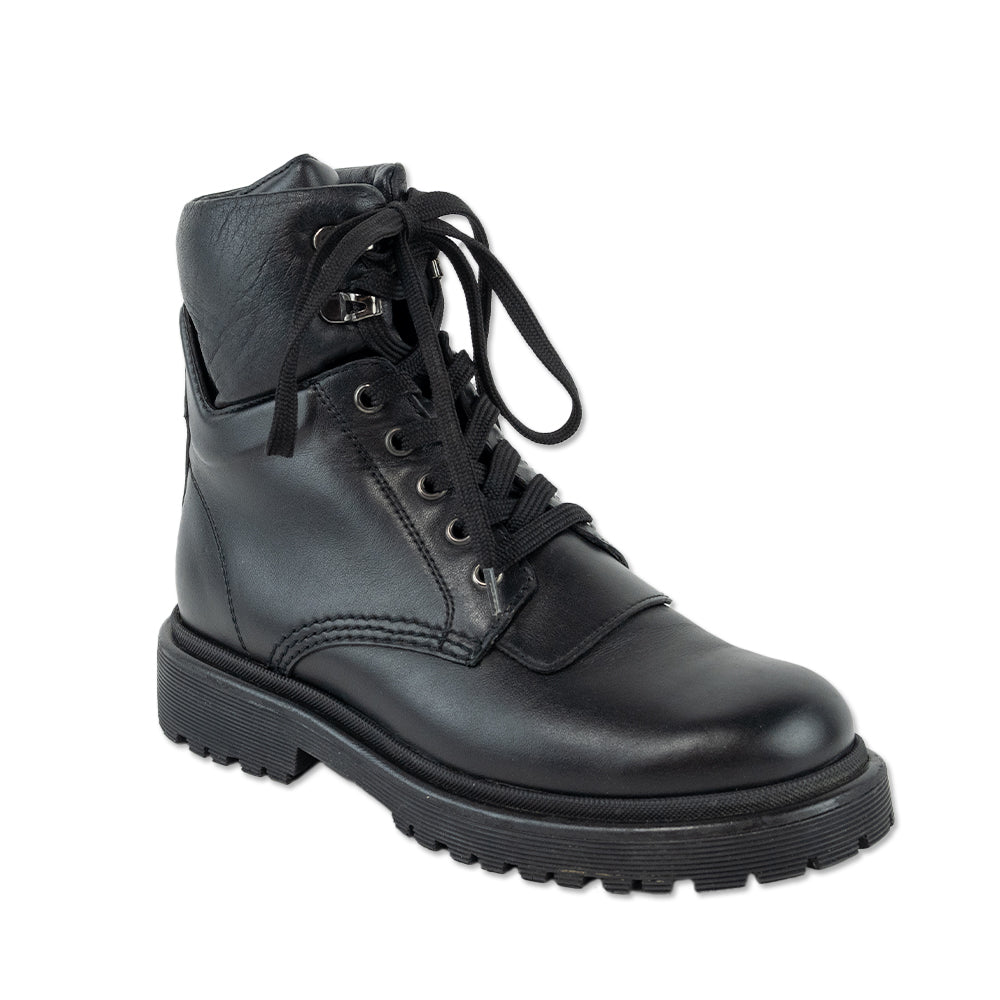 Moncler Patty Black Leather Hiking Boots