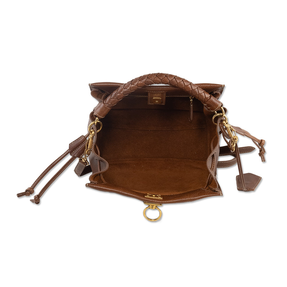 Mulberry Brown Leather Iris Top Handle Tote