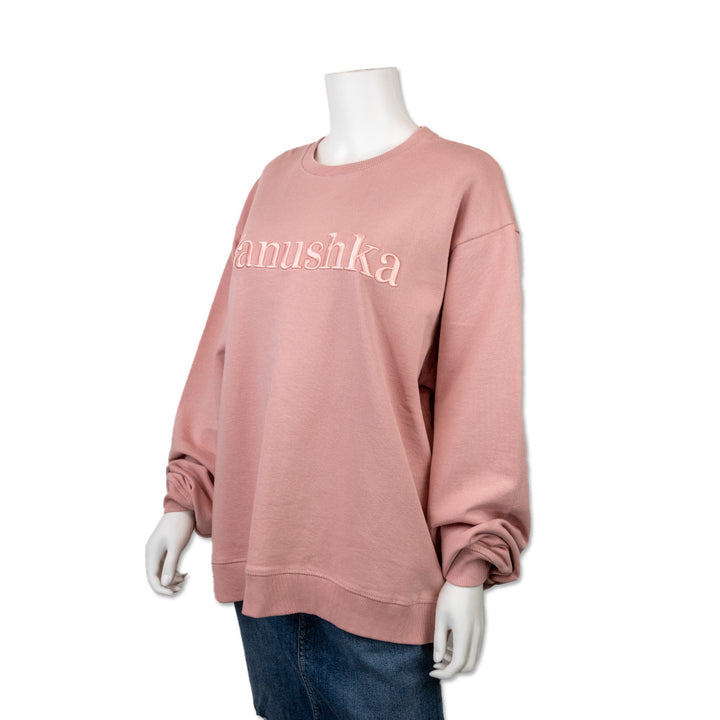 Nanushka Pink Embroidered Logo Crewneck