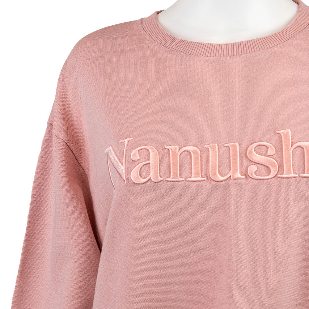 Nanushka Pink Embroidered Logo Crewneck