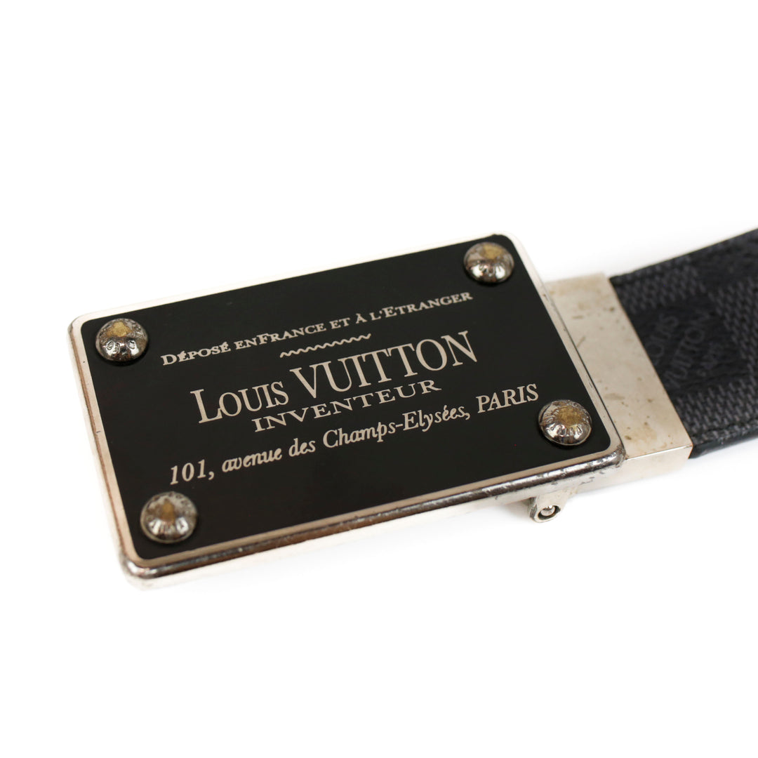 Louis Vuitton Black Damier Graphite Belt