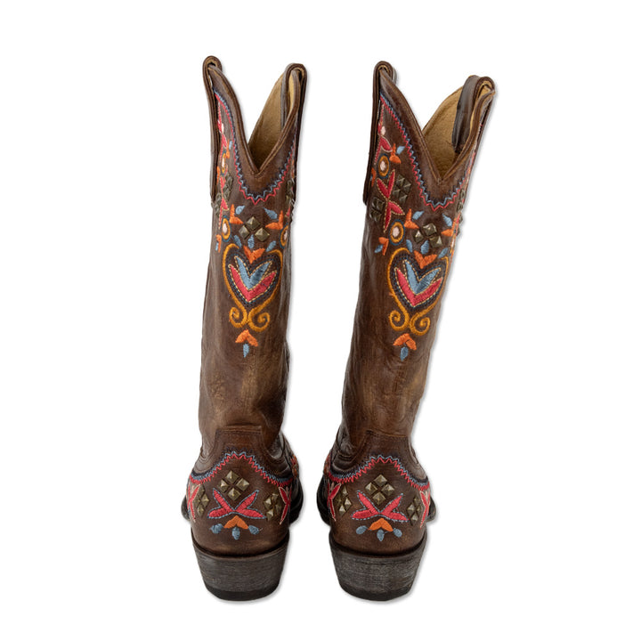 Old Gringo Alameda Brown Leather Floral Embroidered Western Boots