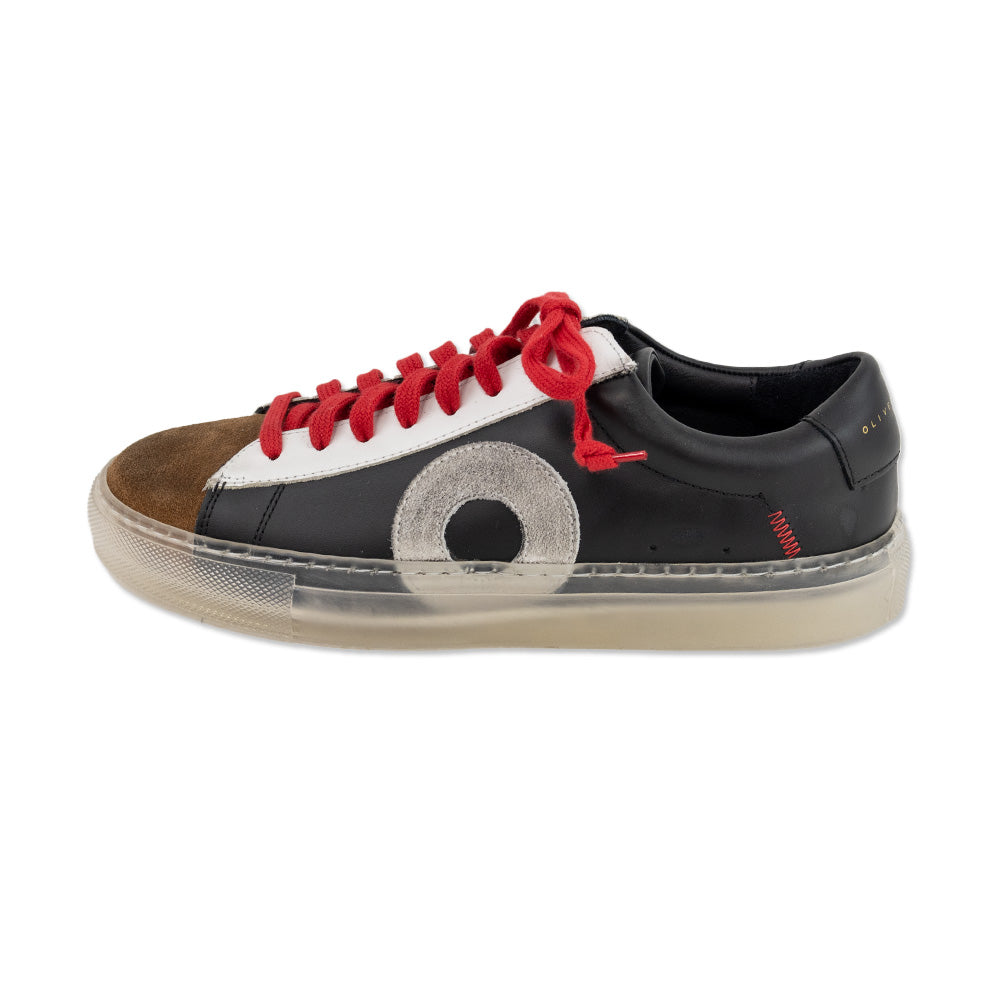 Oliver Goldsmith Round Toe Leather Suede Low Top Sneakers