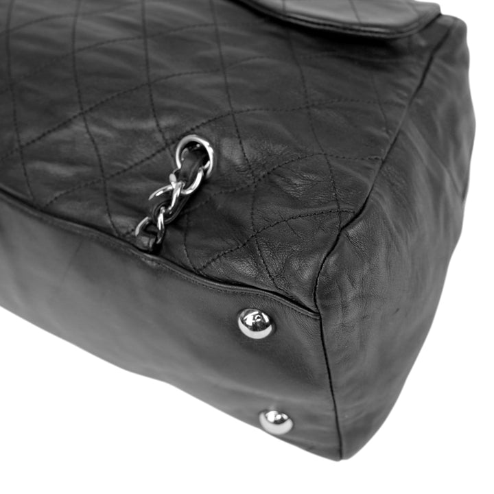 Chanel Black Leather Sharpei Bowler Bag