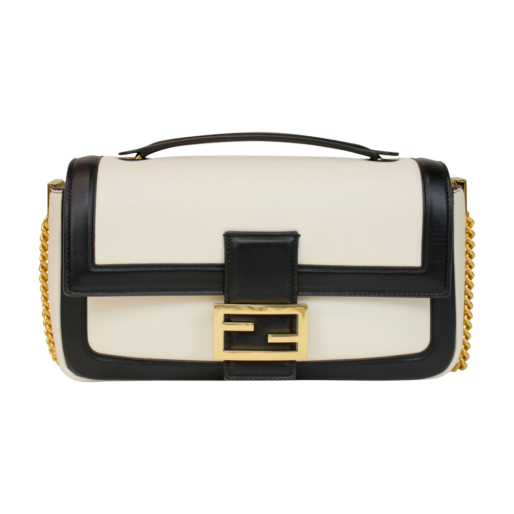 Fendi Nappa Bicolor Baguette Chain Bag