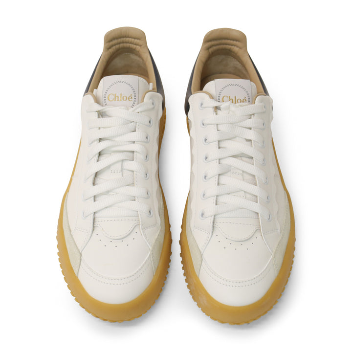 Chloé White 
Blue Leather Franckie Sneakers