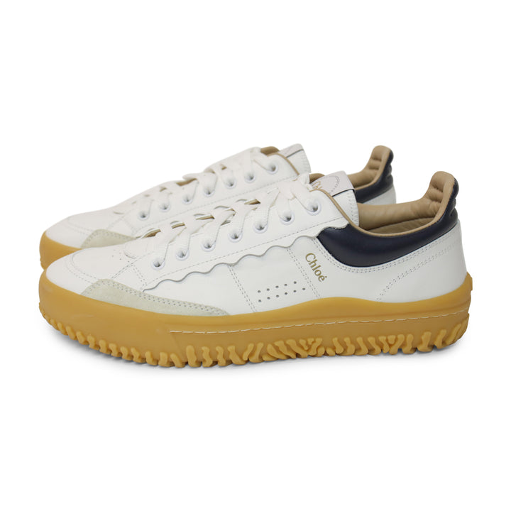 Chloé White 
Blue Leather Franckie Sneakers