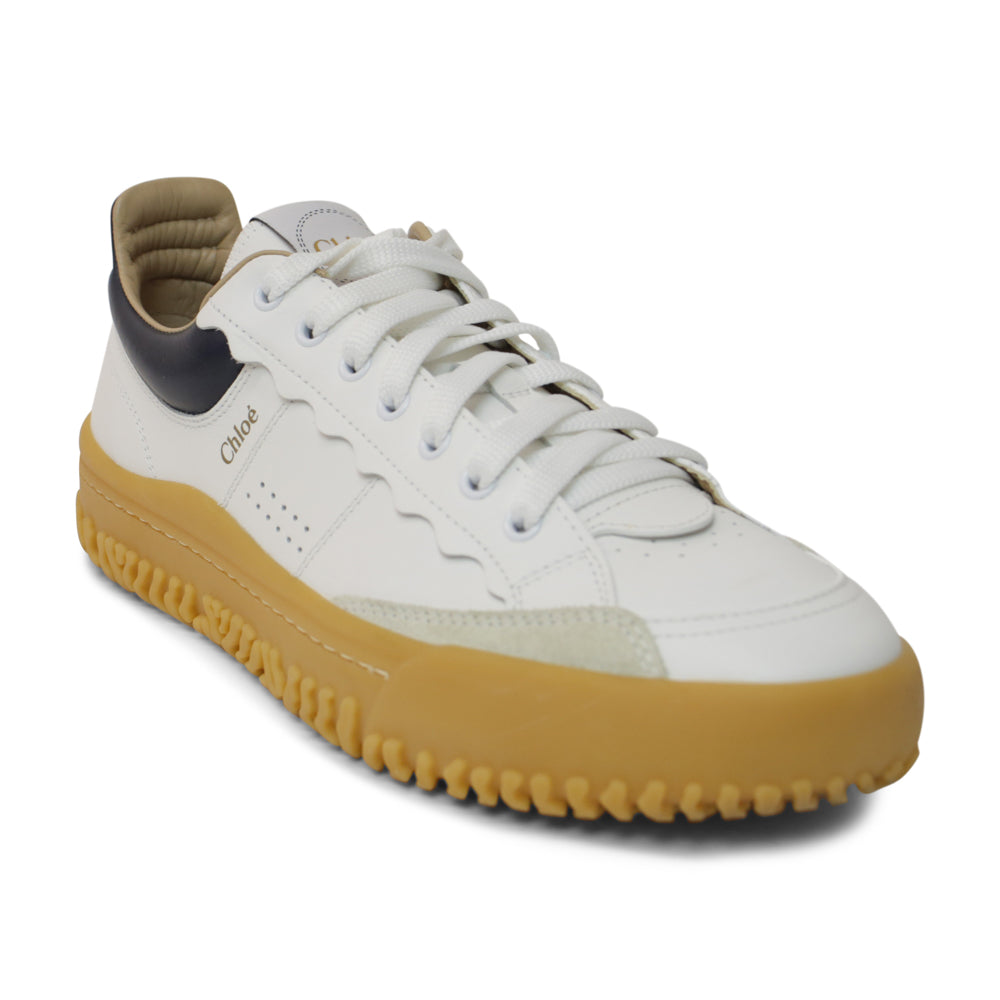 Chloé White 
Blue Leather Franckie Sneakers