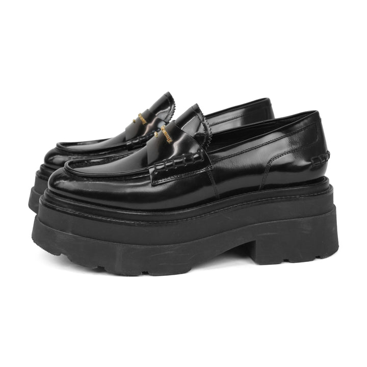 Alexander Wang Black Leather Carter Platform Loafers