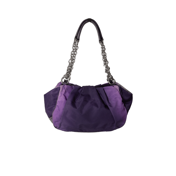 PRADA PURPLE TESSUTO SFUMATO NYLON SHOULDER BAG