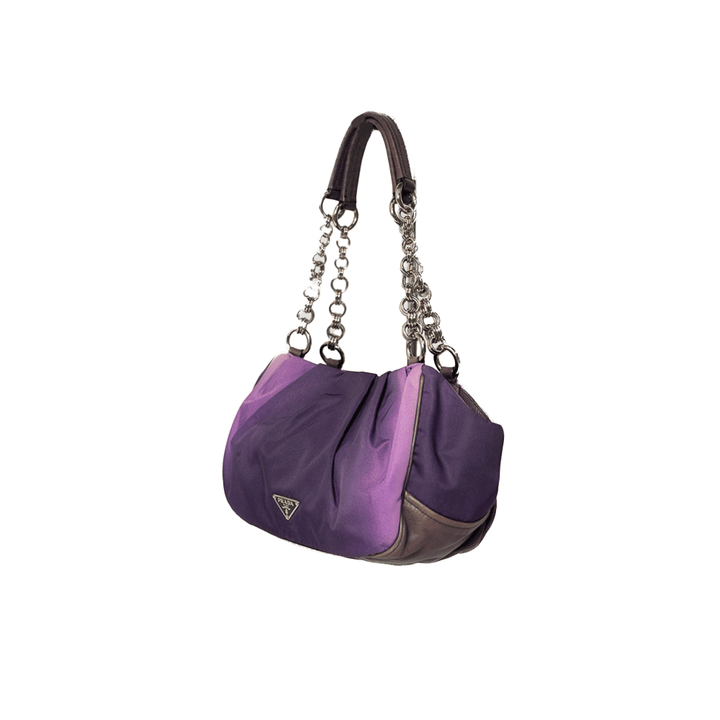 PRADA PURPLE TESSUTO SFUMATO NYLON SHOULDER BAG