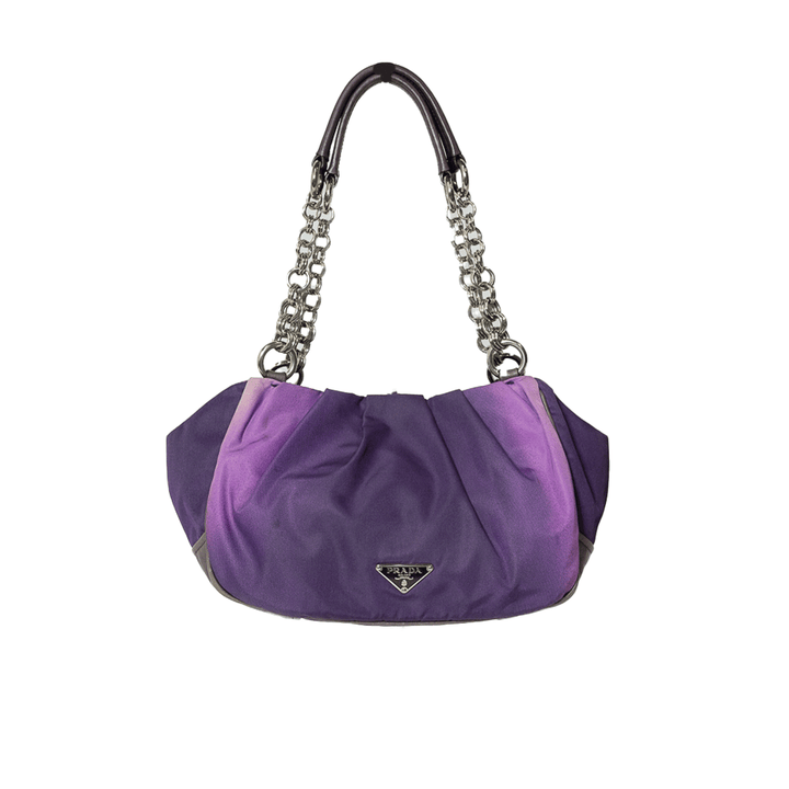 PRADA PURPLE TESSUTO SFUMATO NYLON SHOULDER BAG