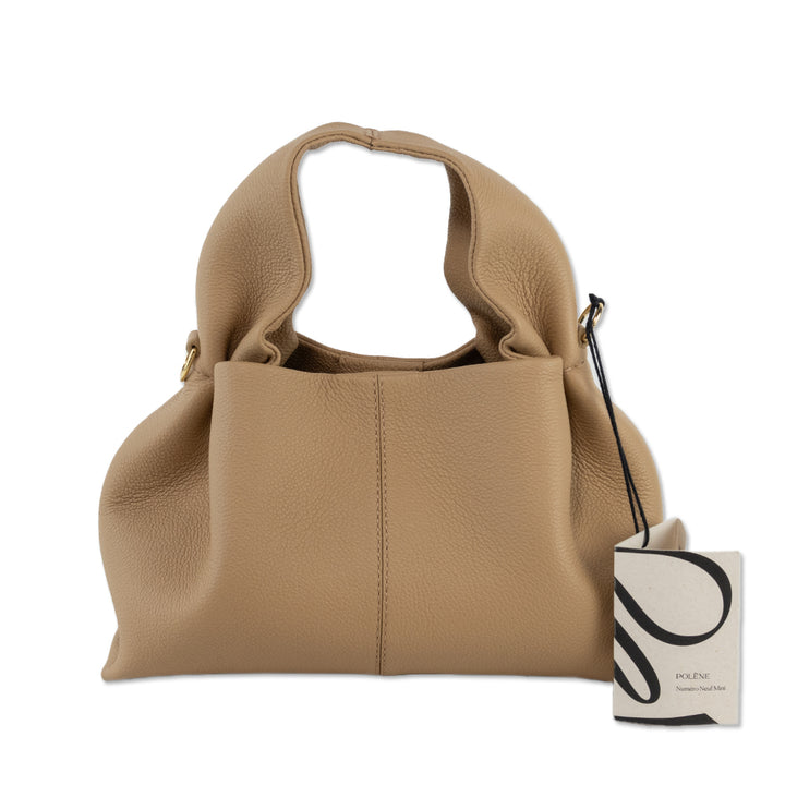 Polène Numéro Neuf Mini Beige Leather Handbag