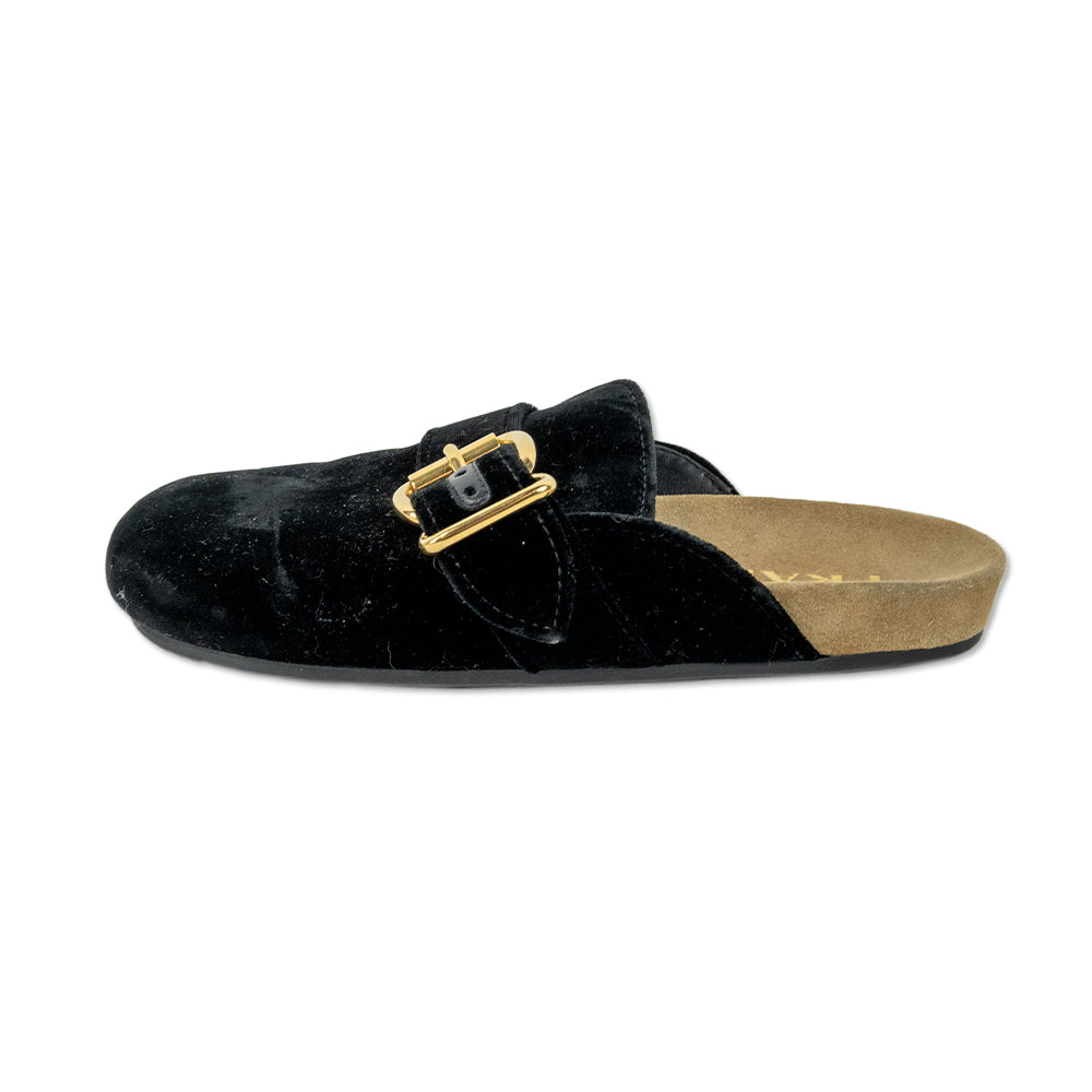 Prada 2018 Black Velvet Birkenstock Mule Clog