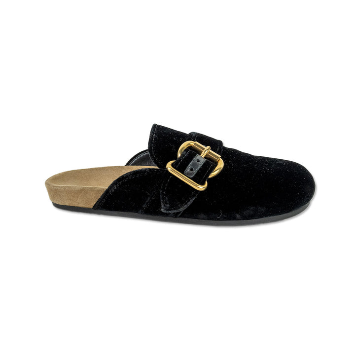 Prada 2018 Black Velvet Birkenstock Mule Clog