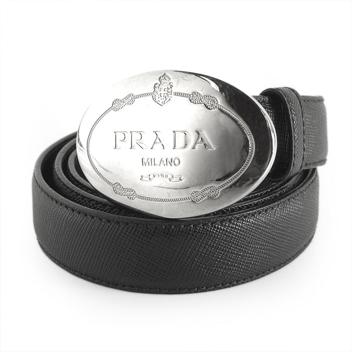 Prada Black Saffiano Leather Belt