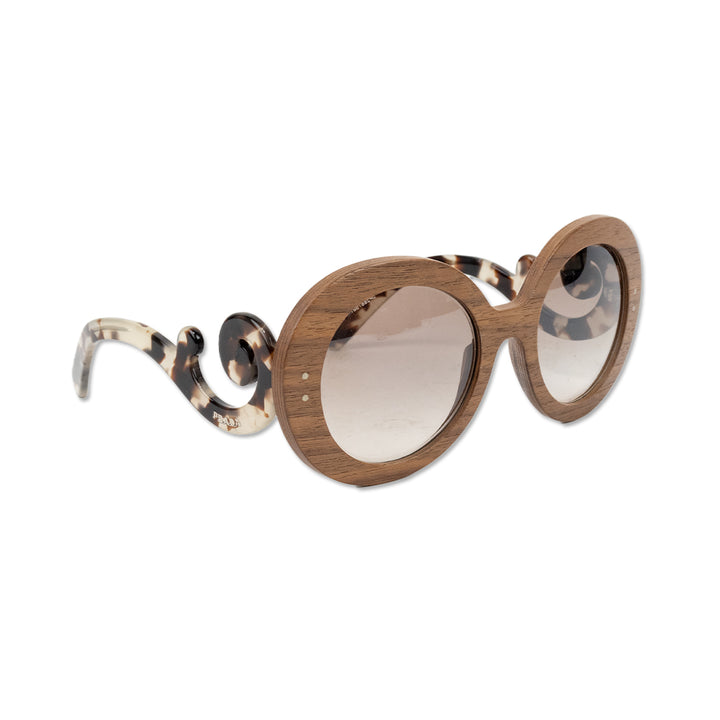 Prada Oversized Wooden Frame Sunglasses