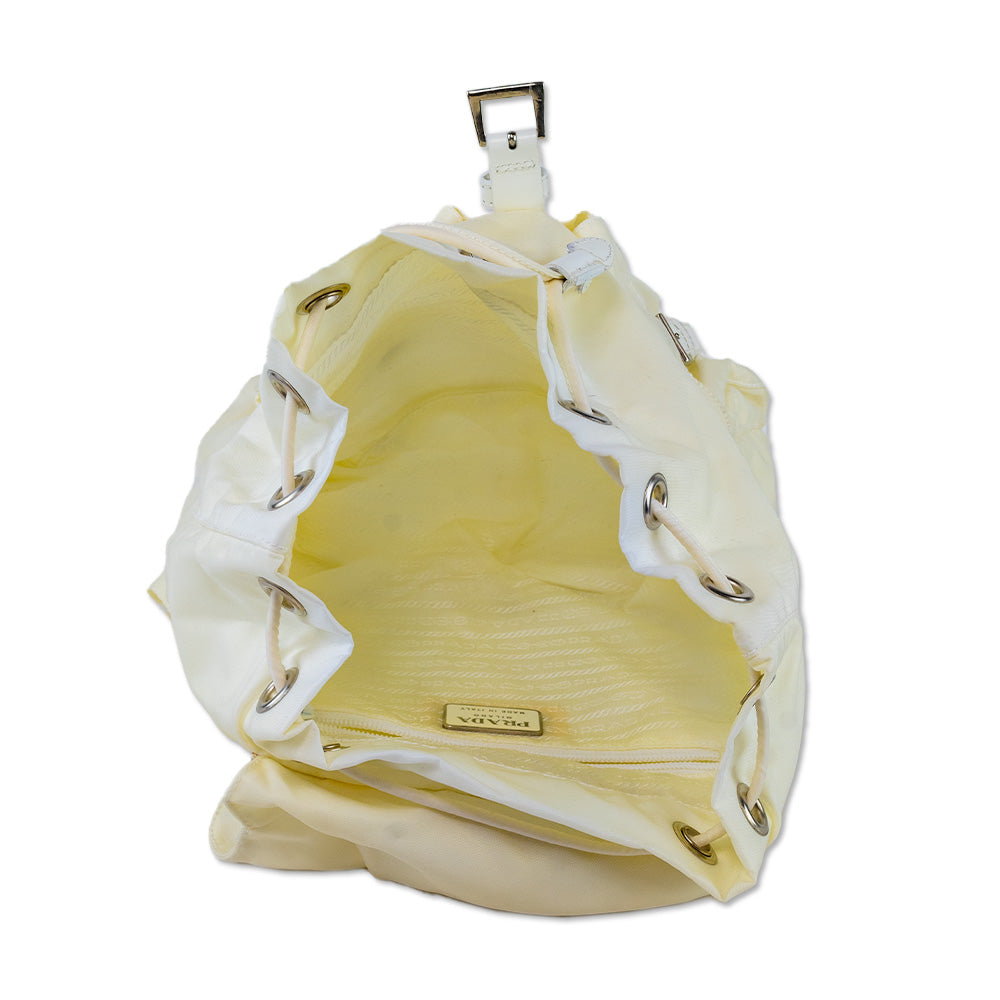 Prada White Tessuto Drawstring Backpack