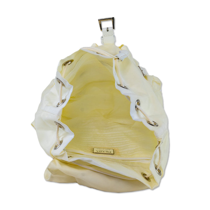 Prada White Tessuto Drawstring Backpack