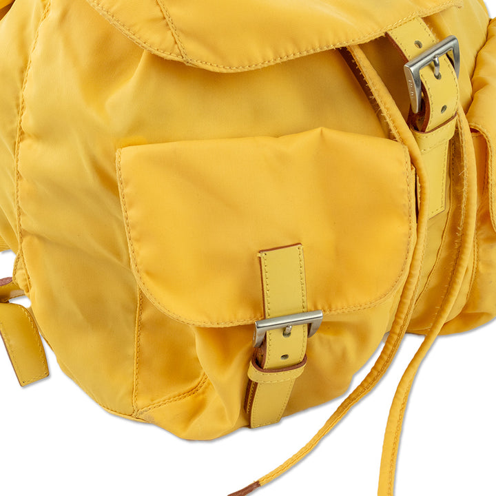 Prada Yellow Nylon Drawstring Backpack