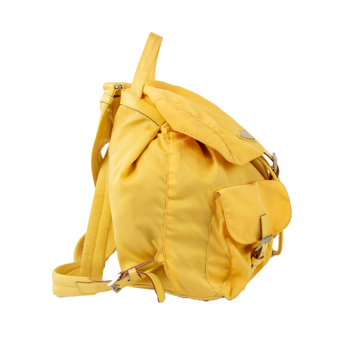 Prada Yellow Nylon Drawstring Backpack