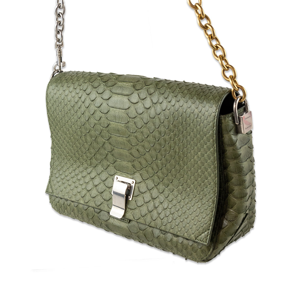 Proenza Schouler Python and Mixed Metal Chain Crossbody