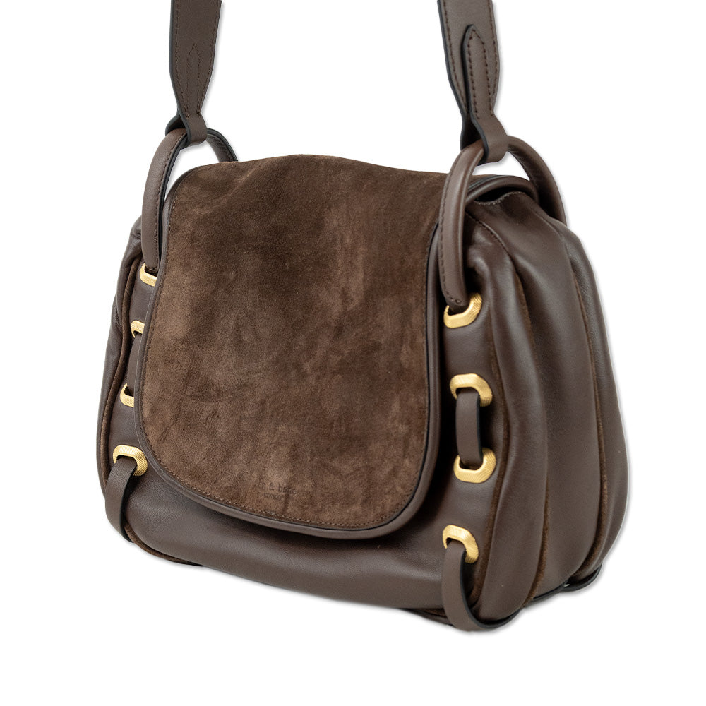 Rag 
Bone Brown Leather Suede Legend Saddle Bag