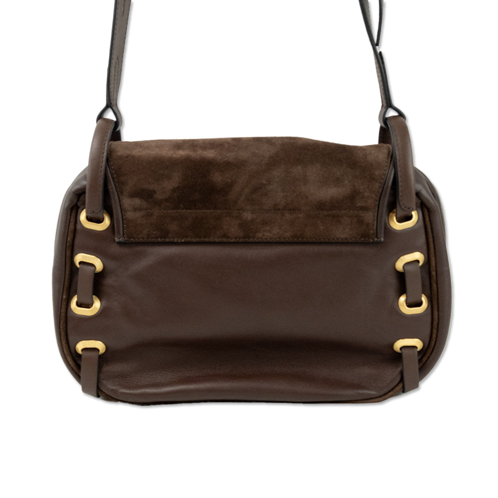 Rag 
Bone Brown Leather Suede Legend Saddle Bag