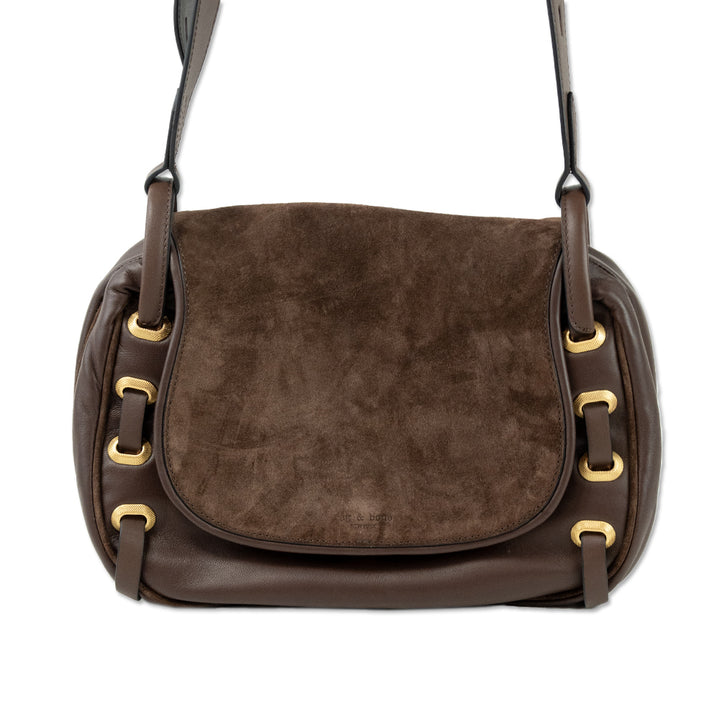 Rag 
Bone Brown Leather Suede Legend Saddle Bag