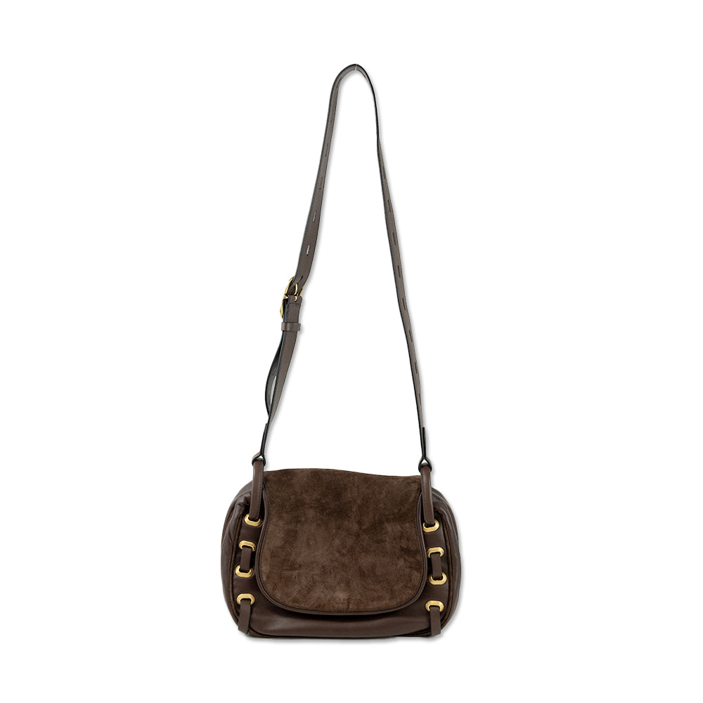 Rag 
Bone Brown Leather Suede Legend Saddle Bag