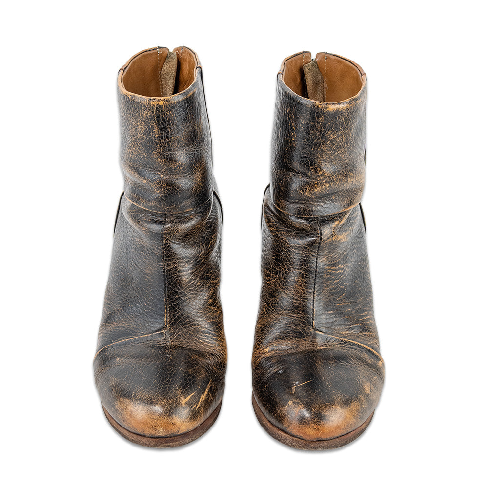 Rag 
Bone Newbury Distressed Brown Leather Ankle Booties