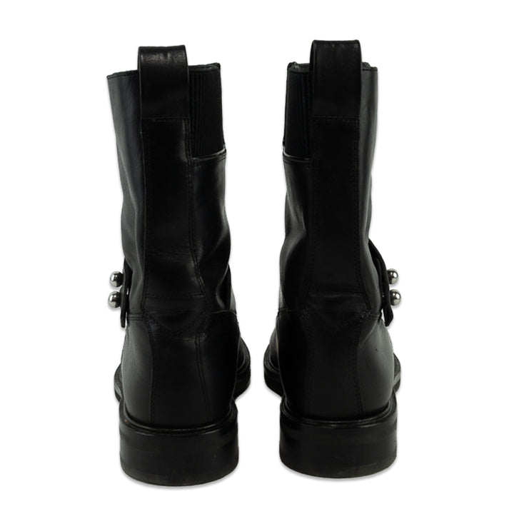 Rag 
Bone Slayton Black Burnished Leather Moto Boot