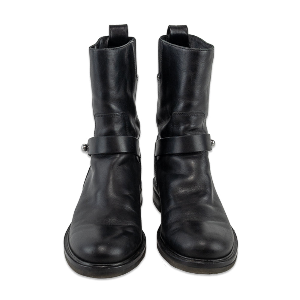 Rag 
Bone Slayton Black Burnished Leather Moto Boot