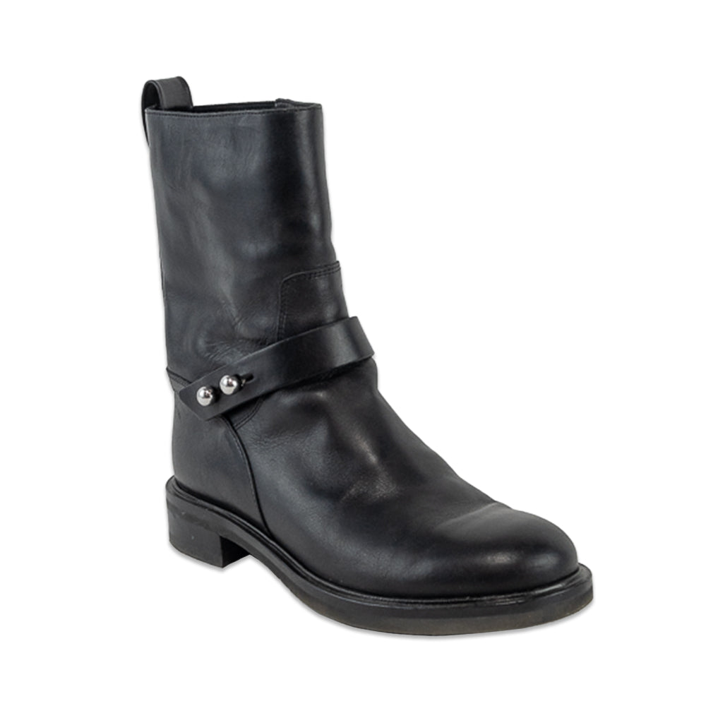 Rag 
Bone Slayton Black Burnished Leather Moto Boot