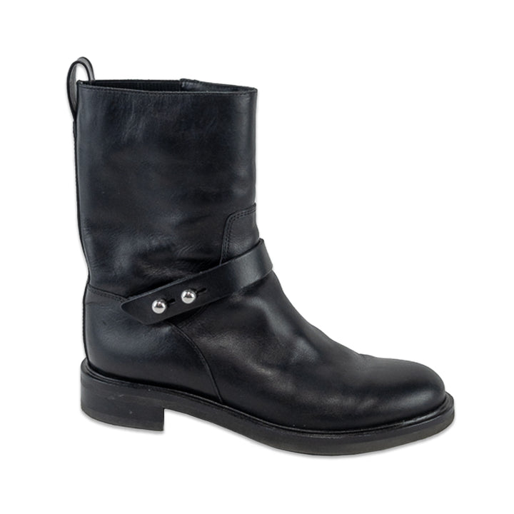 Rag 
Bone Slayton Black Burnished Leather Moto Boot