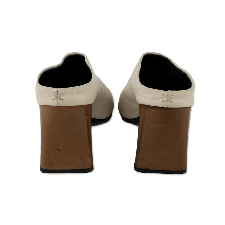 Rag 
Bone White Leather Round Toe Mules