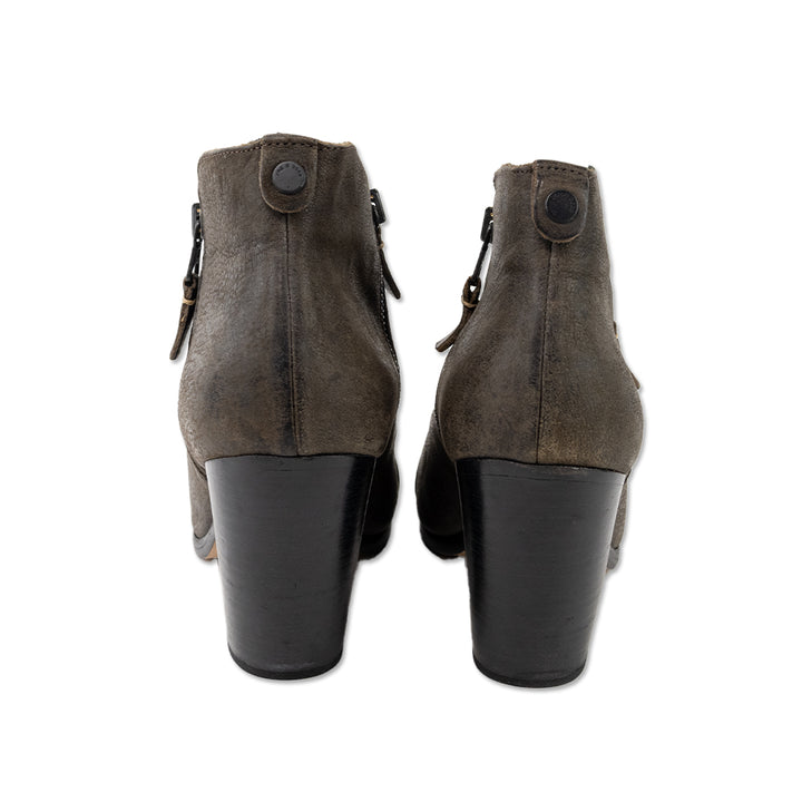 Rag and Bone Distressed Brown Leather Ankle Boots