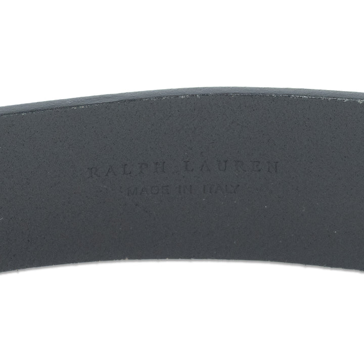 Ralph Lauren Black Leather Horse Shoe Buckle Belt