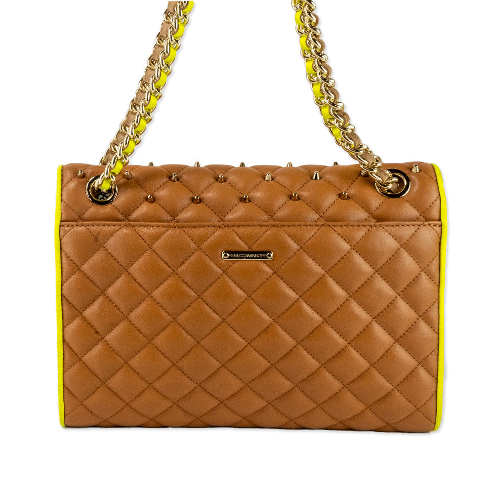 Rebecca Minkoff Quilted Leather Shoulder Bag with Gold Studs