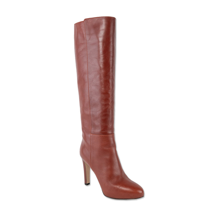 Gianvito Rossi Burnt Orange Leather Knee High Boots