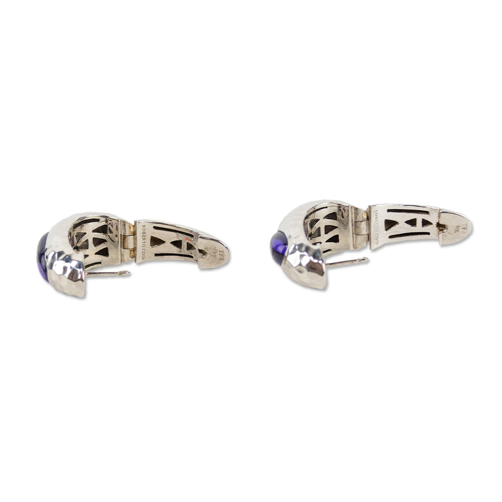 Roberto Coin Sterling Silver "Capri Plus" Amethyst Earrings