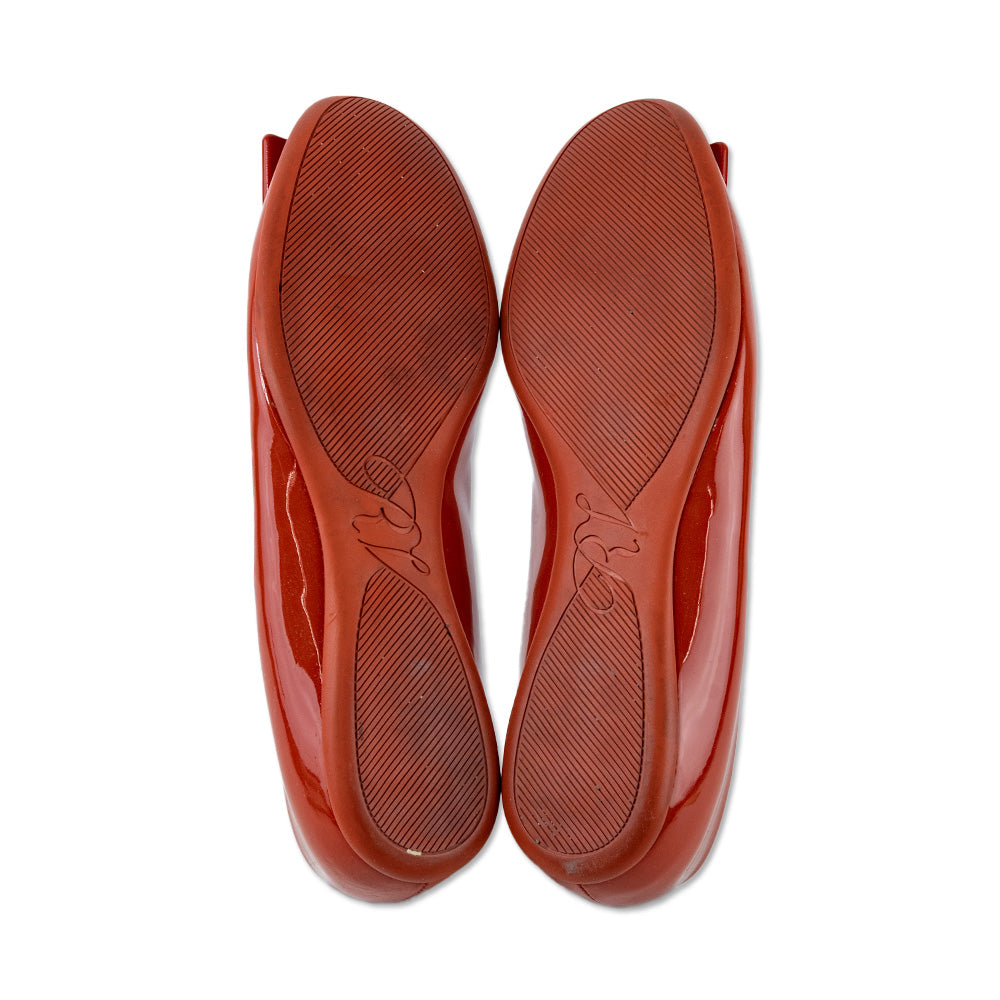 Rodger Vivier Burnt Orange Patent Leather Flat