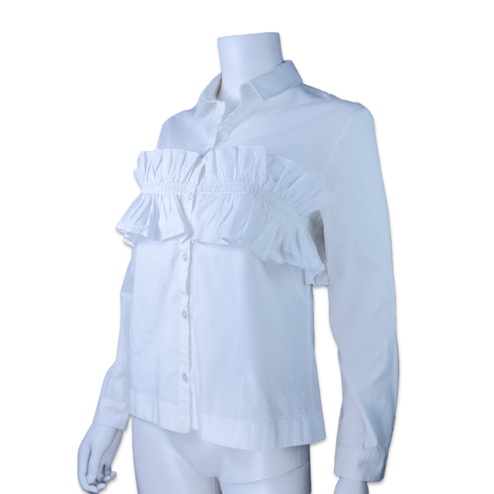 Simone Rocha Ruffle Trimmed Button Down Collared Blouse