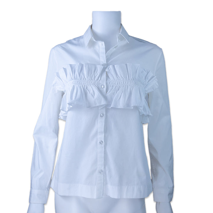 Simone Rocha Ruffle Trimmed Button Down Collared Blouse