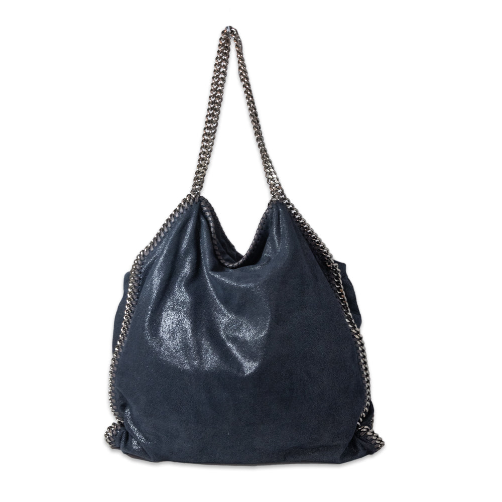 STELLA MCCARTNEY NAVY VEGAN LEATHER TOTE