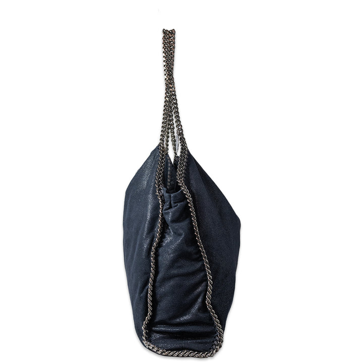 STELLA MCCARTNEY NAVY VEGAN LEATHER TOTE