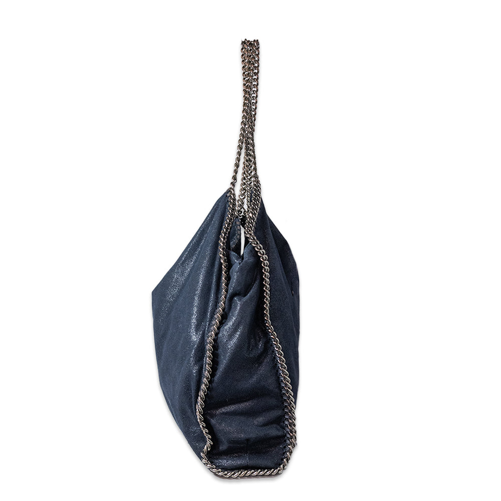 STELLA MCCARTNEY NAVY VEGAN LEATHER TOTE