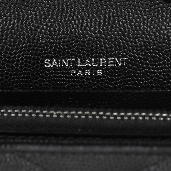 Saint Laurent YSL Black Envelope Wallet on Chain